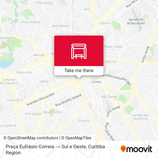 Praça Eufrásio Correia → Sul e Oeste map