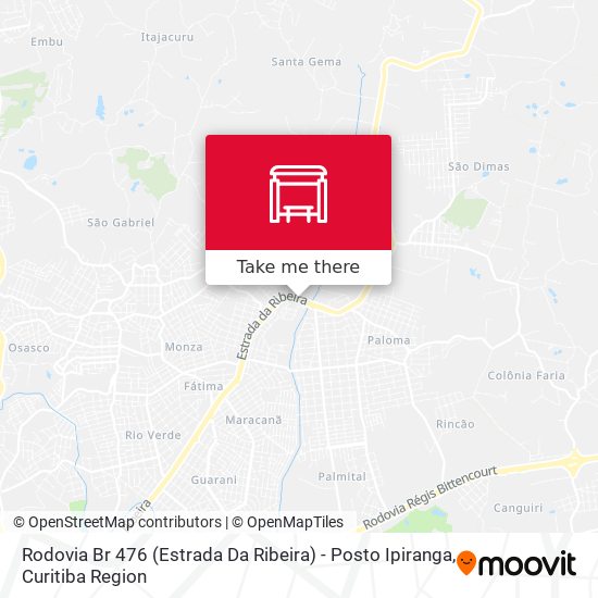 Mapa Rodovia Br 476 (Estrada Da Ribeira) - Posto Ipiranga