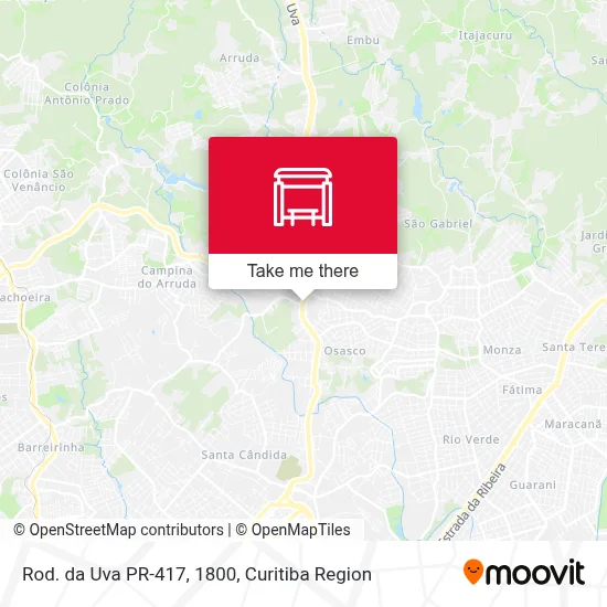 Rod. da Uva PR-417, 1800 map