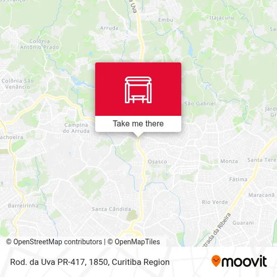 Rod. da Uva PR-417, 1850 map