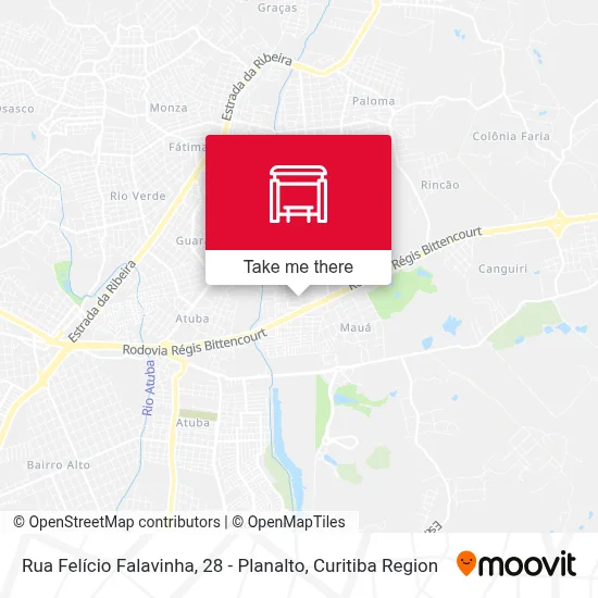 Rua Felício Falavinha, 28 - Planalto map