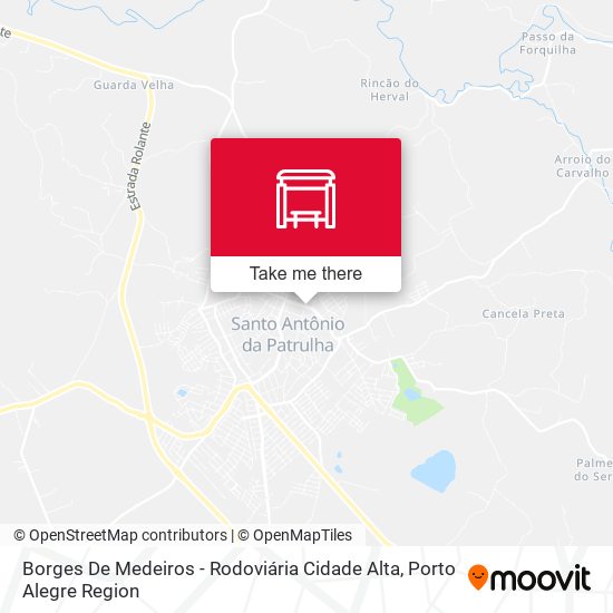Borges De Medeiros - Rodoviária Cidade Alta map