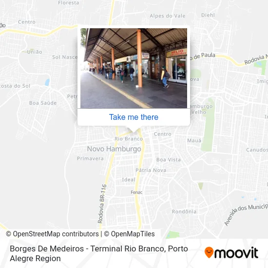 Borges De Medeiros - Terminal Rio Branco map