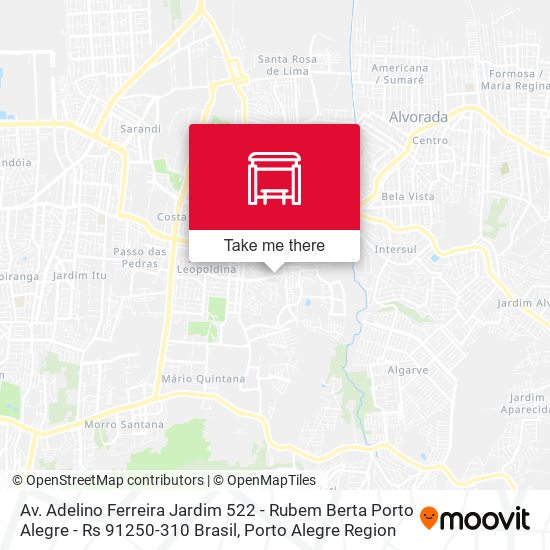 Mapa Av. Adelino Ferreira Jardim 522 - Rubem Berta Porto Alegre - Rs 91250-310 Brasil