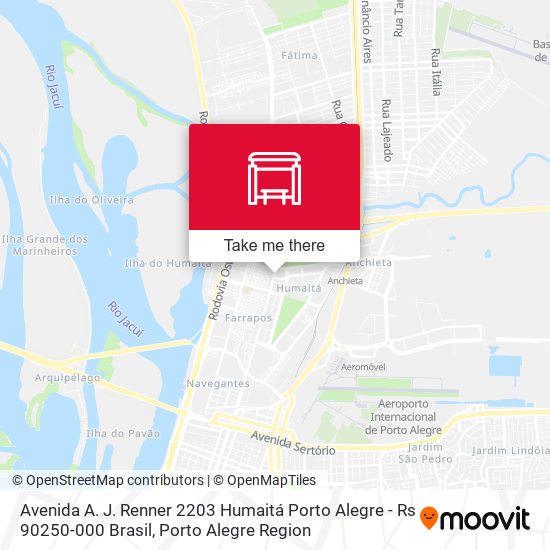 Mapa Avenida A. J. Renner 2203 Humaitá Porto Alegre - Rs 90250-000 Brasil