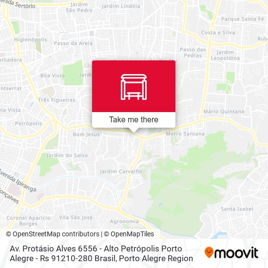 Mapa Av. Protásio Alves 6556 - Alto Petrópolis Porto Alegre - Rs 91210-280 Brasil