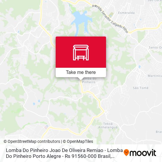 Mapa Lomba Do Pinheiro Joao De Oliveira Remiao - Lomba Do Pinheiro Porto Alegre - Rs 91560-000 Brasil