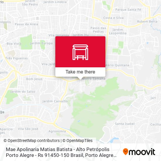 Mae Apolinaria Matias Batista - Alto Petrópolis Porto Alegre - Rs 91450-150 Brasil map