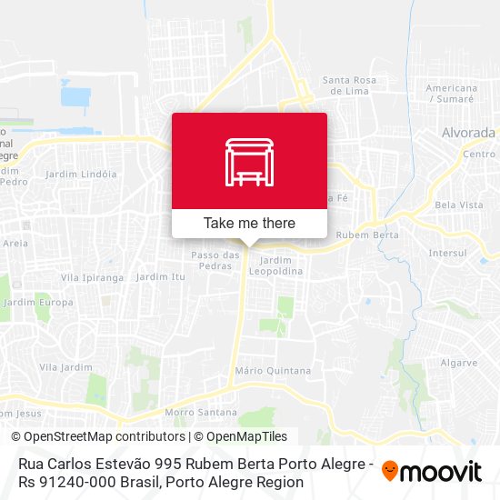 Mapa Rua Carlos Estevão 995 Rubem Berta Porto Alegre - Rs 91240-000 Brasil
