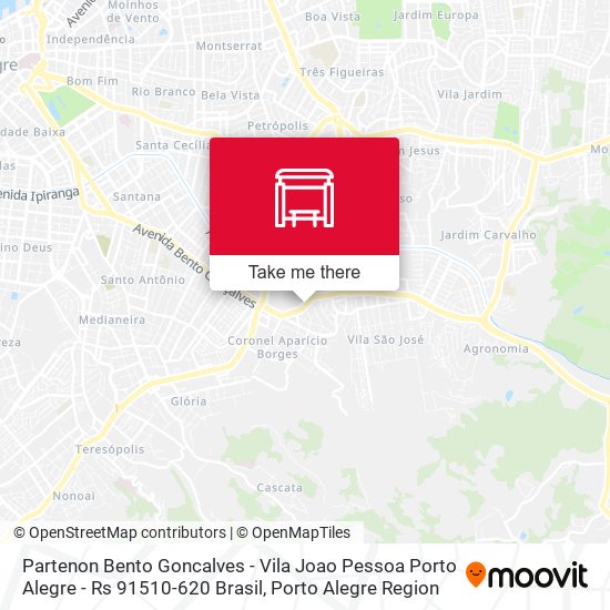 Mapa Partenon Bento Goncalves - Vila Joao Pessoa Porto Alegre - Rs 91510-620 Brasil