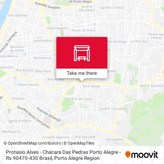 Protasio Alves - Chácara Das Pedras Porto Alegre - Rs 90470-430 Brasil map