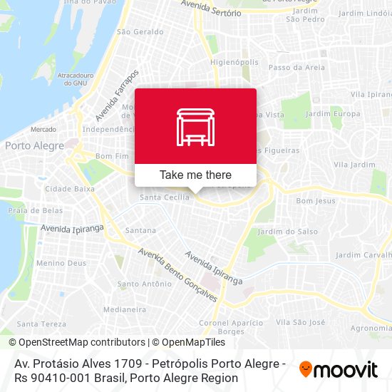 Mapa Av. Protásio Alves 1709 - Petrópolis Porto Alegre - Rs 90410-001 Brasil