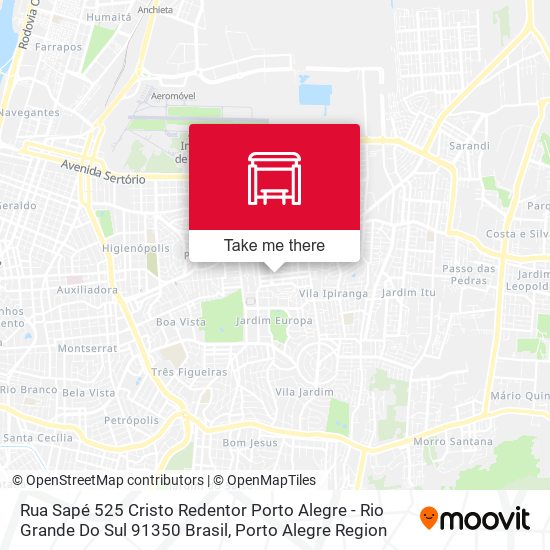 Mapa Rua Sapé 525 Cristo Redentor Porto Alegre - Rio Grande Do Sul 91350 Brasil