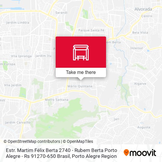 Estr. Martim Félix Berta 2740 - Rubem Berta Porto Alegre - Rs 91270-650 Brasil map
