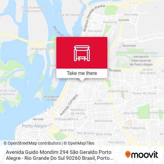 Mapa Avenida Guido Mondim 294 São Geraldo Porto Alegre - Rio Grande Do Sul 90260 Brasil