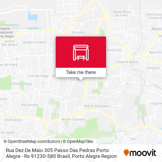 Mapa Rua Dez De Maio 305 Passo Das Pedras Porto Alegre - Rs 91230-580 Brasil