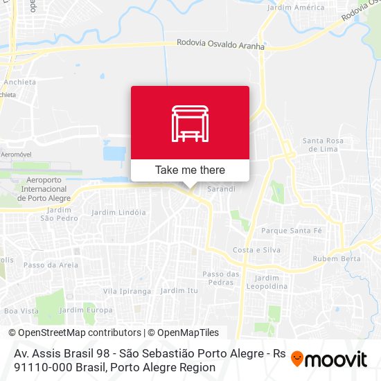 Mapa Av. Assis Brasil 98 - São Sebastião Porto Alegre - Rs 91110-000 Brasil