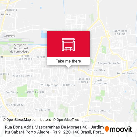 Rua Dona Adda Mascarenhas De Moraes 40 - Jardim Itu-Sabará Porto Alegre - Rs 91220-140 Brasil map