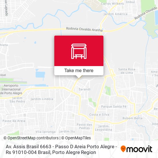 Mapa Av. Assis Brasil 6663 - Passo D Areia Porto Alegre - Rs 91010-004 Brasil