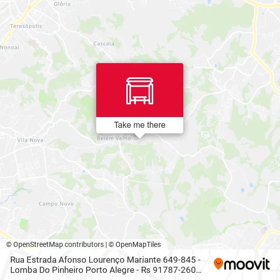 Rua Estrada Afonso Lourenço Mariante 649-845 - Lomba Do Pinheiro Porto Alegre - Rs 91787-260 Brasil map