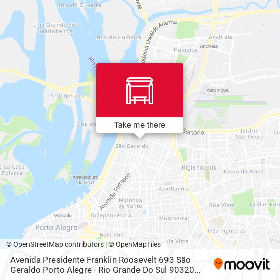 Mapa Avenida Presidente Franklin Roosevelt 693 São Geraldo Porto Alegre - Rio Grande Do Sul 90320 Brasil