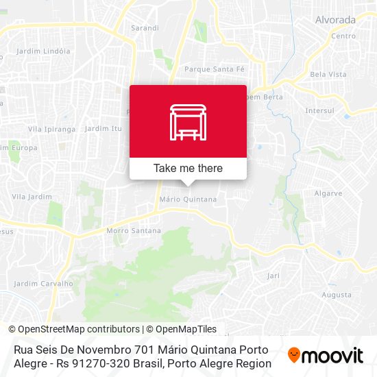 Mapa Rua Seis De Novembro 701 Mário Quintana Porto Alegre - Rs 91270-320 Brasil