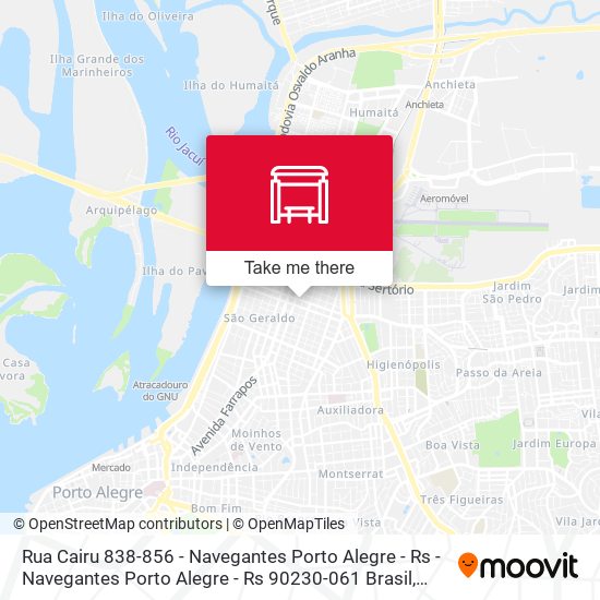 Mapa Rua Cairu 838-856 - Navegantes Porto Alegre - Rs - Navegantes Porto Alegre - Rs 90230-061 Brasil