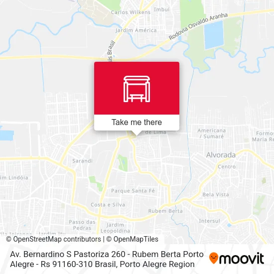 Av. Bernardino S Pastoriza 260 - Rubem Berta Porto Alegre - Rs 91160-310 Brasil map