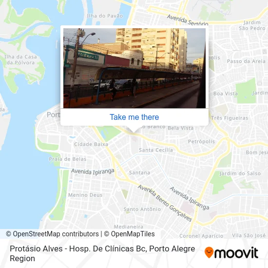 Protásio Alves - Hosp. De Clínicas Bc map