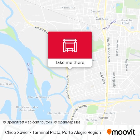 Chico Xavier - Terminal Prata map