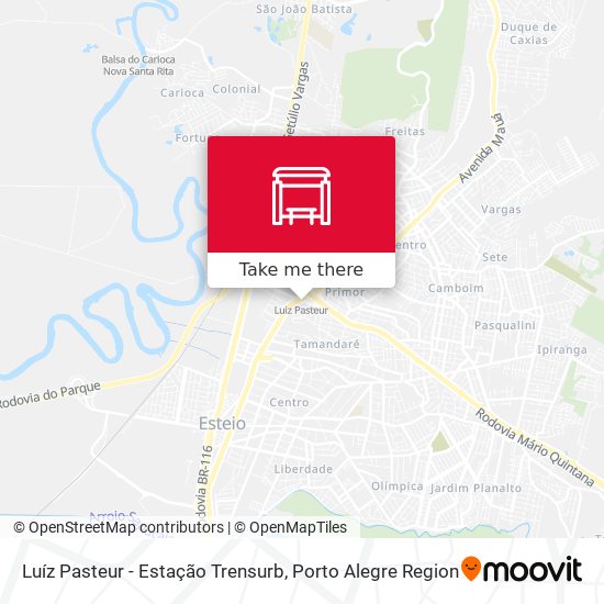 Mapa Luíz Pasteur - Estação Trensurb