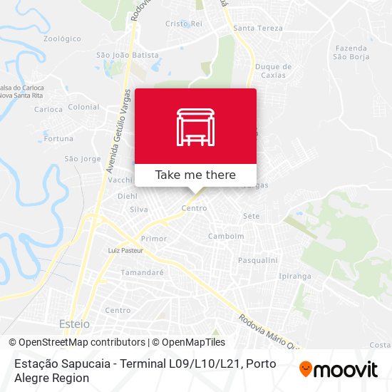 Mapa Estação Sapucaia - Terminal L09 / L10 / L21