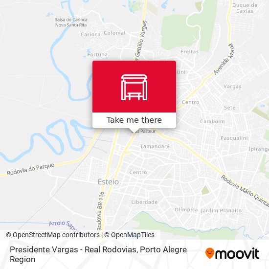 Presidente Vargas - Real Rodovias map