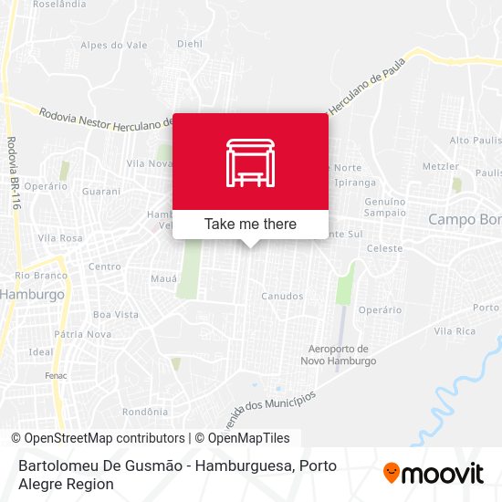 Bartolomeu De Gusmão - Hamburguesa map
