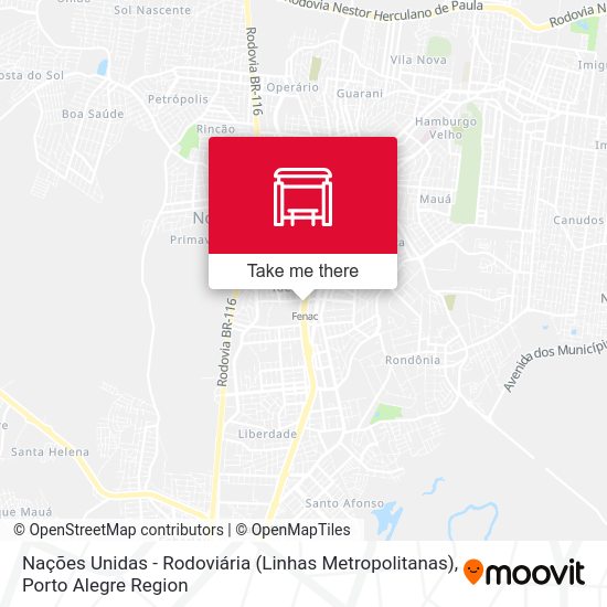 Mapa Nações Unidas - Rodoviária (Urbano E Metropolitano)