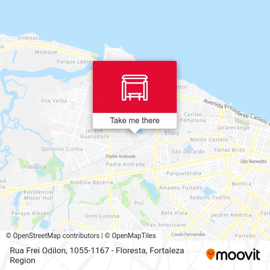 Rua Frei Odilon, 1055-1167 - Floresta map