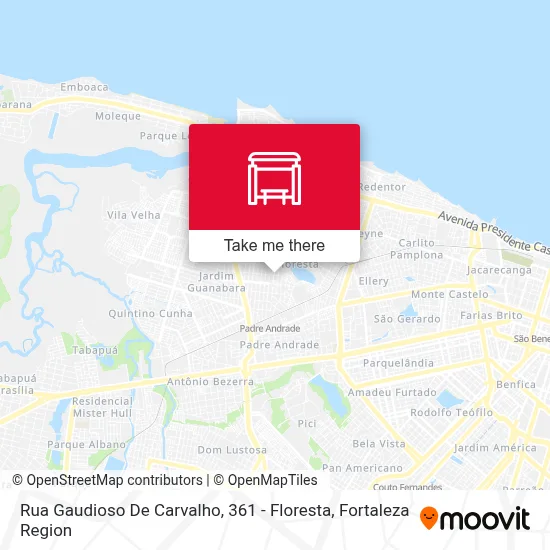 Rua Gaudioso De Carvalho, 361 - Floresta map