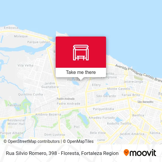 Rua Silvio Romero, 398 - Floresta map