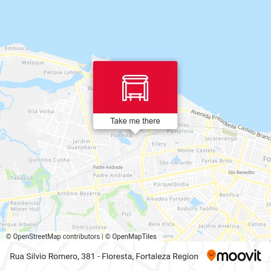 Rua Silvio Romero, 381 - Floresta map