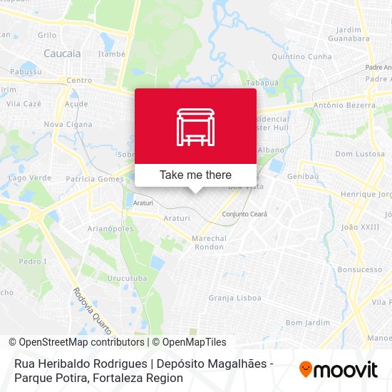 Rua Heribaldo Rodrigues | Depósito Magalhães - Parque Potira map