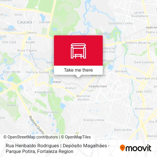 Rua Heribaldo Rodrigues | Depósito Magalhães - Parque Potira map