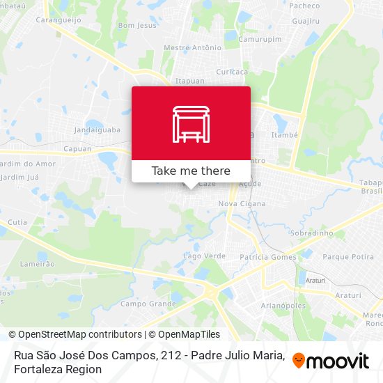 Rua São José Dos Campos, 212 - Padre Julio Maria map