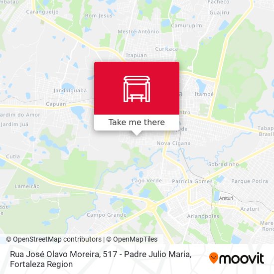 Rua José Olavo Moreira, 517 - Padre Julio Maria map