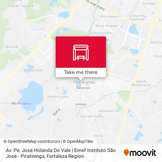 Mapa Av. Pe. José Holanda Do Vale | Emef Instituto São José - Piratininga