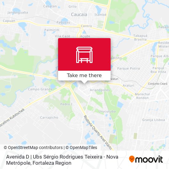 Avenida D  | Ubs Sérgio Rodrigues Teixeira - Nova Metrópole map