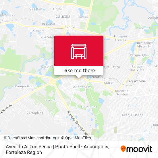 Avenida Airton Senna | Posto Shell - Arianópolis map