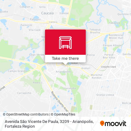 Mapa Avenida São Vicente De Paula, 3209 - Arianópolis
