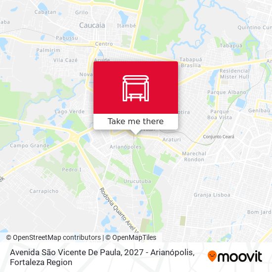 Avenida São Vicente De Paula, 2027 - Arianópolis map