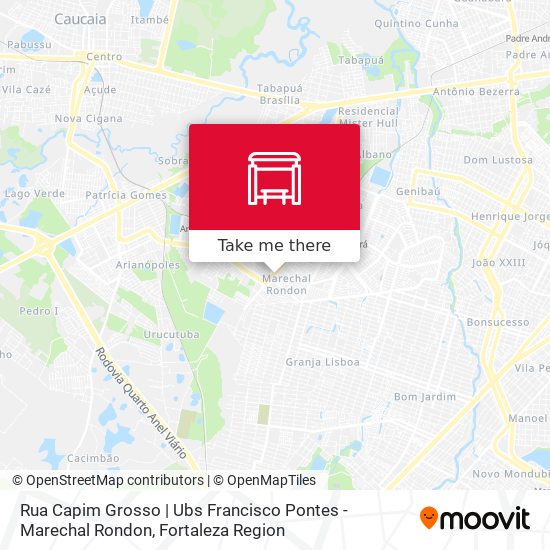 Mapa Rua Capim Grosso | Ubs Francisco Pontes - Marechal Rondon