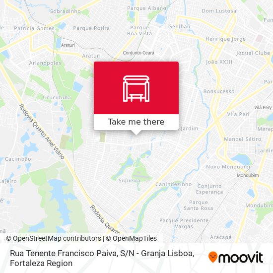 Rua Tenente Francisco Paiva, S / N - Granja Lisboa map